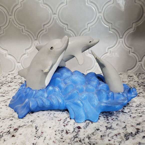 Vintage Gator Ceramic Molds Dolphin Jumping Sculpture Figurine Handmade Painted - Picture 8 of 8